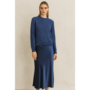 A.P.C. APC Wool Blend Crewneck Sweater M Blue Melange Knit Paris Minimalist Chic